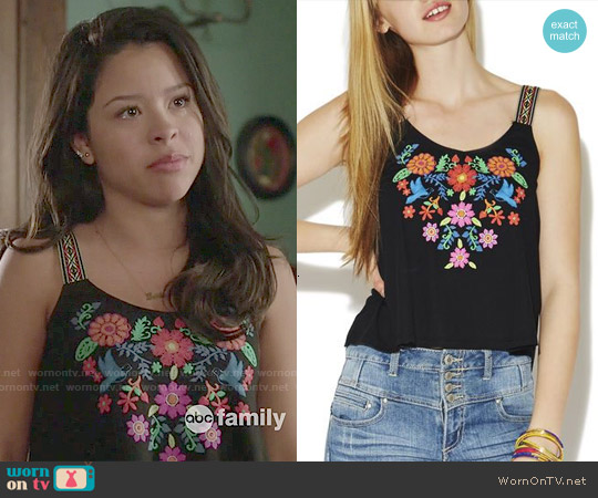 WornOnTV Marianas Floral Embroidered Tank Top On The Fosters Cierra