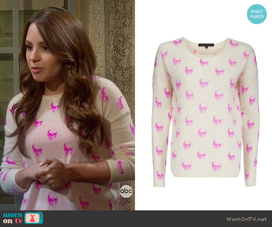 pink skull sweater