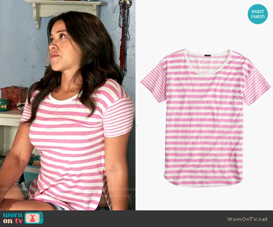 pink striped shirt outfit