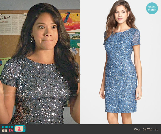 Wornontv Bachelorette Janes Blue Embellished Mini Dress On Jane The Virgin Gina Rodriguez 8824