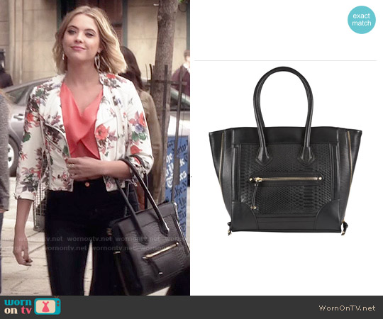 Wornontv Hanna S Fl Moto Jacket On Pretty Little Liars Ashley Aldo Michalik Bag Worn By Hanna Marin On Pll