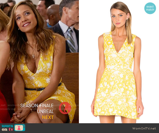 WornOnTV Rosies Yellow Lace Dress On Devious Maids Dania Ramirez Clothes And Wardrobe From TV