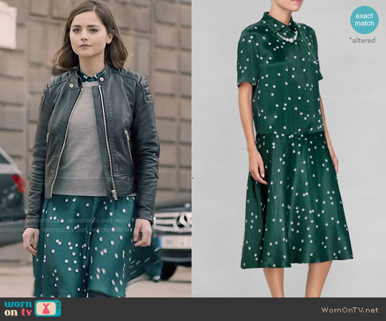 other stories green polka dot dress