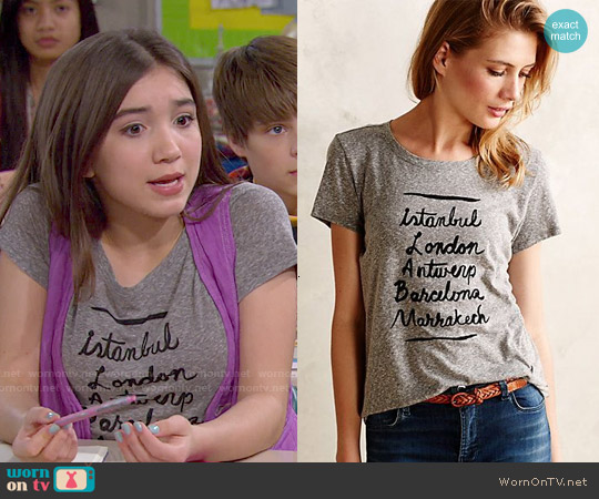 WornOnTV: Riley’s Istanbul London.. Tee on Girl Meets World | Rowan ...