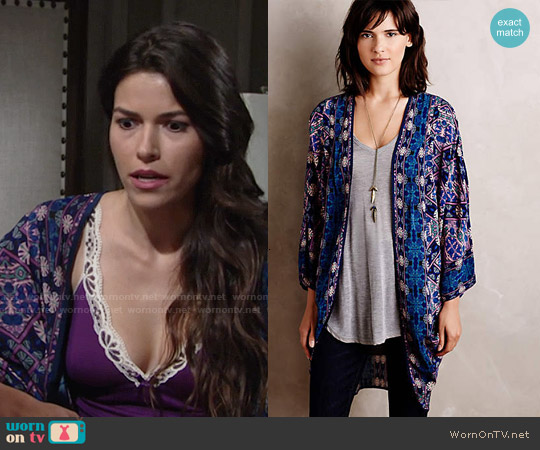 Sofia Pernas On The Young And The Restless WornOnTV: Marisa’s purple chemise and printed kimono on The Young and
