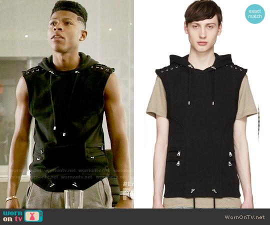 balmain sleeveless hoodie