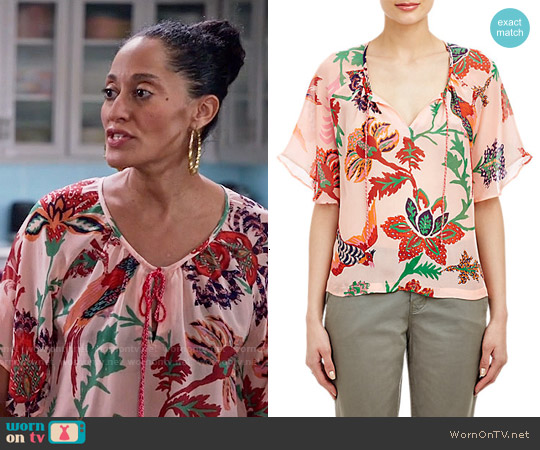 WornOnTV: Rainbow’s tropical printed blouse on Black-ish | Tracee Ellis ...