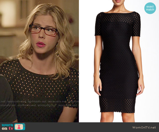 WornOnTV: Felicity’s black lattice dress on Arrow | Emily Bett Rickards ...