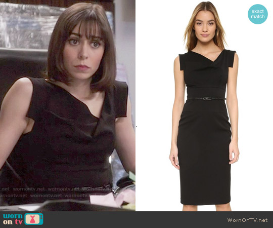 Wornontv Whitney S Black Asymmetrical Neck Dress On The Mindy Project Cristin Milioti Clothes And Wardrobe From Tv