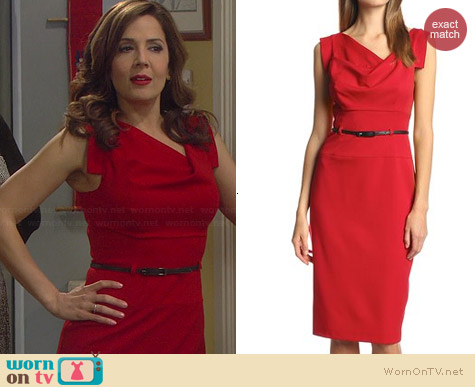 black halo red dress