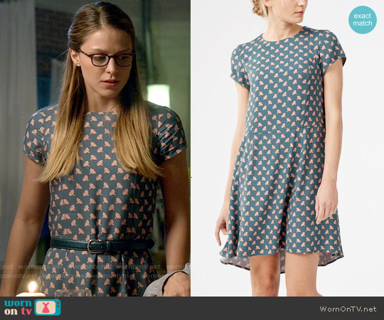 Wornontv Kara S Teal Printed Thanksgiving Dress On Supergirl Melissa Benoist Clothes And Wardrobe From Tv