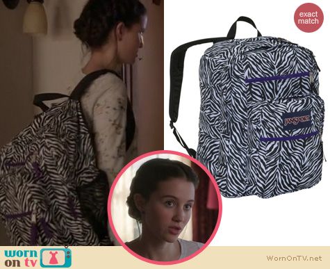 WornOnTV: Sasha’s zebra stripe backpack and white floral lace top on ...