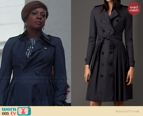 WornOnTV: Annalise’s navy blue pleated trench coat on How to Get Away ...