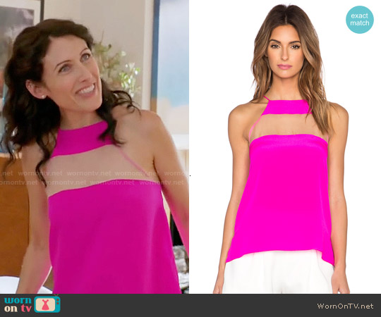 Wornontv Abby’s Bright Pink Top With Sheer Panel On Girlfriends Guide
