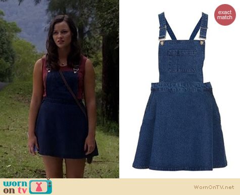 topshop denim overall dress