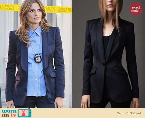 WornOnTV: Kate's navy blue blazer on Castle Season 6 ...