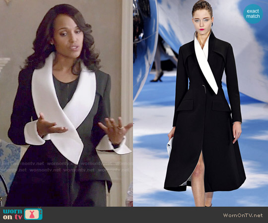 Wornontv Olivia S Black And White Coat On Scandal Kerry