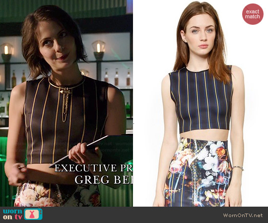 WornOnTV: Thea’s stripe and floral printed skirt and crop top set on ...