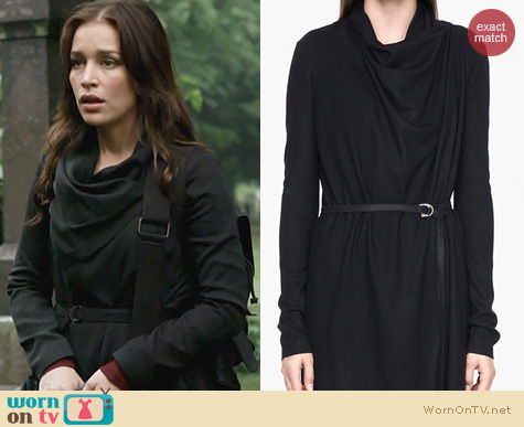 Wornontv Annie S Black Draped And Belted Jacket On Covert Affairs
