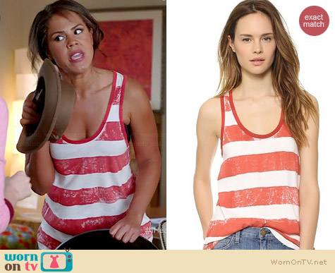 Wornontv Stephie S Red And White Striped Tank Top On A To Z