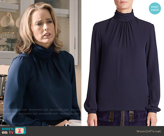 madam secretary tie neck blouse