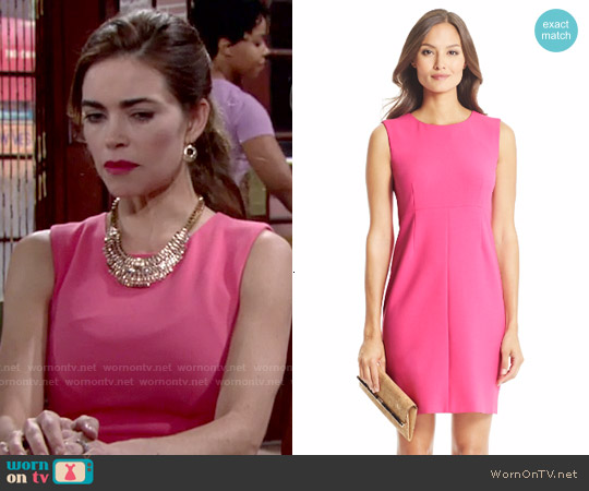 Wornontv Victoria S Pink Dress On The Young And Restless Diane Von Furstenberg Carrie Dress In Hot Rose Worn By Amelia Heinle On The Young