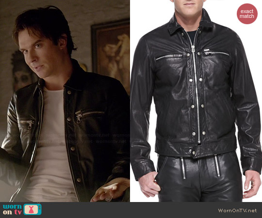 WornOnTV: Damon’s leather zip pocket jacket on The Vampire Diaries ...