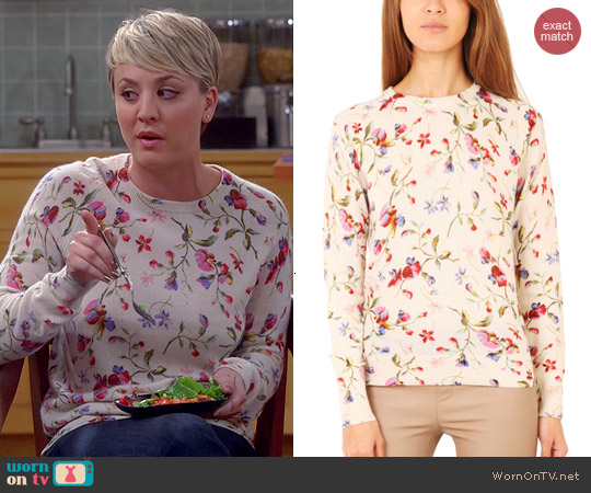 Wornontv Penny S White Floral Sweater On The Big Bang Theory