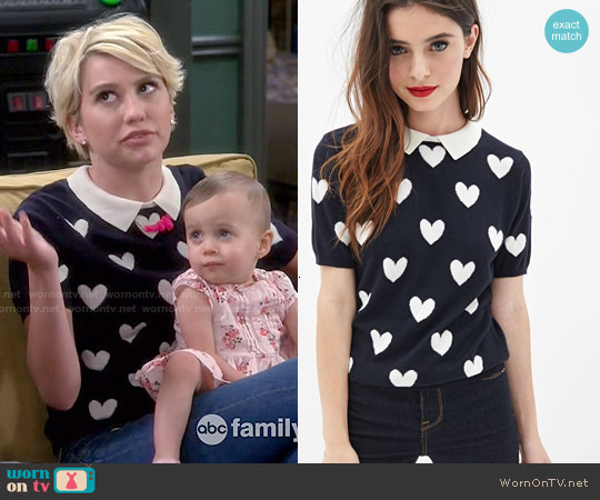 WornOnTV: Riley’s collared heart print sweater on Baby Daddy | Chelsea ...