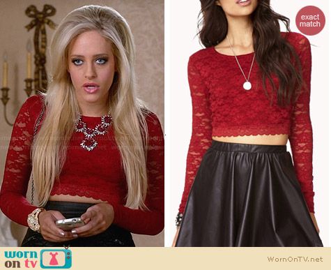 red lace top outfit