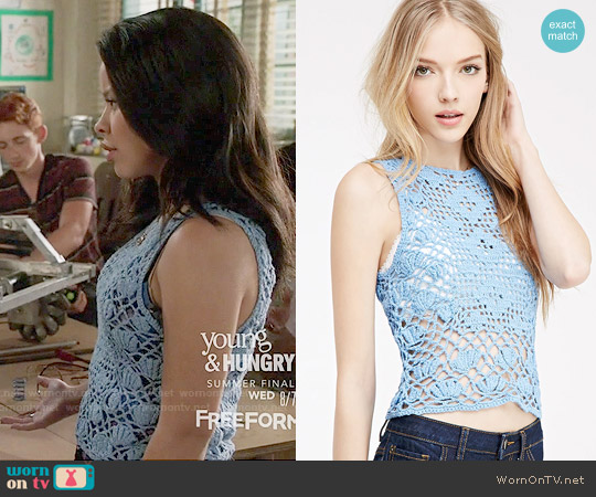 Forever 21 Open Crochet Sleeveless Top worn by Cierra Ramirez on The Fosters