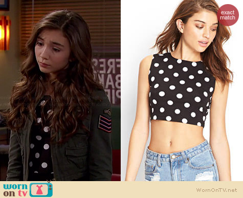 WornOnTV: Riley’s polka dot top and floral midi skirt on Girl Meets ...