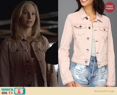 pale pink denim jacket