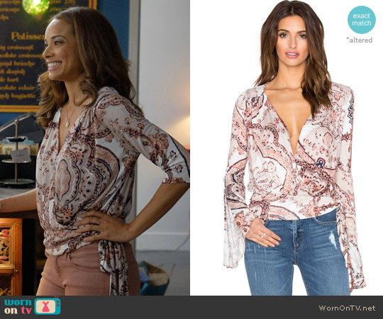 WornOnTV: April’s printed wrap top on Mistresses | Rochelle Aytes ...