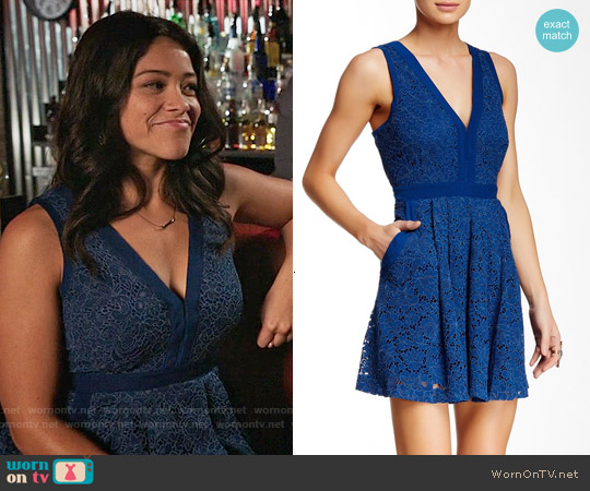 WornOnTV: Jane’s blue lace v-neck dress on Jane the Virgin | Gina ...