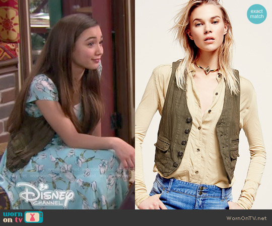 WornOnTV: Riley’s blue floral maxi dress and green vest on Girl Meets ...