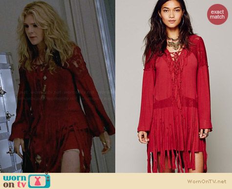 Wornontv Misty S Red Fringed Dress On American Horror Story Lily Rabe Clothes And Wardrobe From Tv