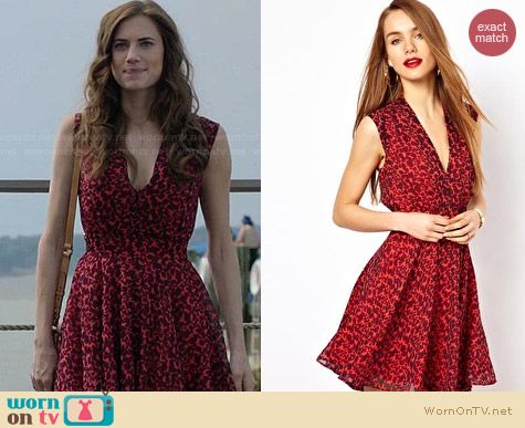 Red Leopard Print Dress