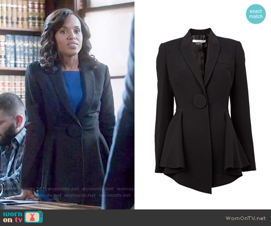 WornOnTV: Olivia’s blue dress and black peplum jacket on Scandal ...