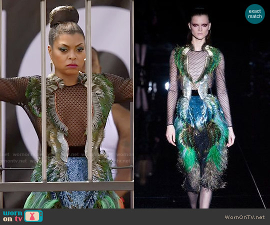 Wornontv Cookie S Feather And Mesh Dress On Empire Taraji P