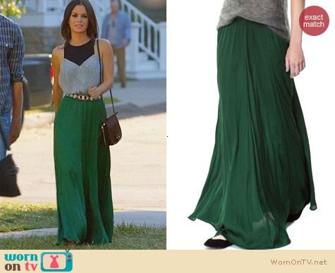 green maxi skirt outfit