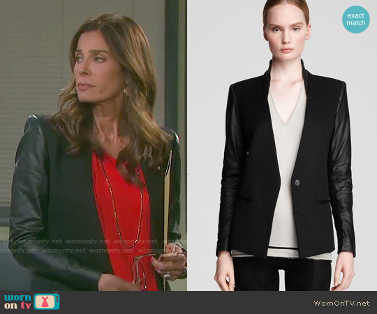 WornOnTV: Hope’s red top and leather sleeved blazer on Days of our ...