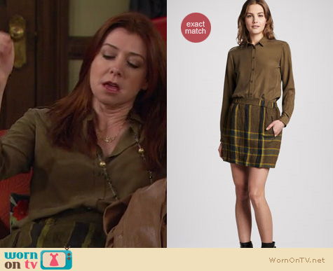 WornOnTV: Lily’s olive green blouse and check/stripe skirt on How I Met ...