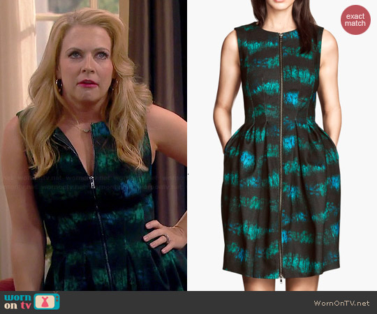 Wornontv Mels Black And Green Printed Zip Front Dress On Melissa And Joey Melissa Joan Hart 