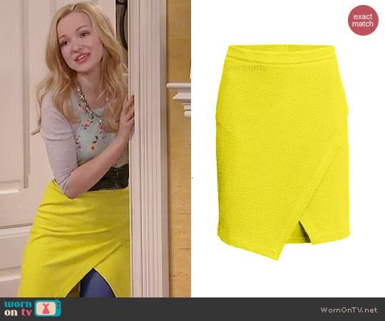 WornOnTV: Liv's yellow textured wrap skirt and floral top ...