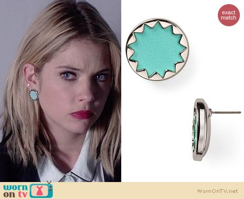 Wornontv Hanna S White Sleeveless Shirt Sheer Sleeved Jacket And House Of Harlow Sunburst On Earrings In Robin S Egg Silver Worn By Ashley Benson