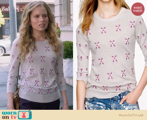 j crew embroidered flower sweatshirt