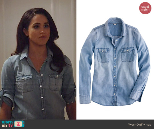 meghan markle j crew denim dress