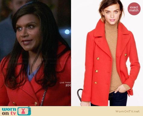 WornOnTV: Mindy’s red pea coat on The Mindy Project | Mindy Kaling ...