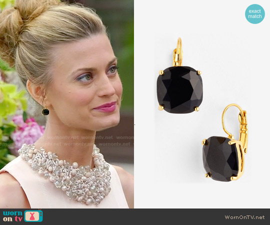 Wornontv Paige S Two Tone Belted Dress On Royal Pains Brooke D Kate Spade Black Drop Earrings Worn By Paige Collins On Royal Pains